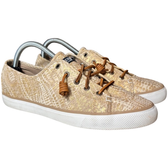 Sperry | Snakeskin Reptile-Inspired Low-Top Sneakers - Size 10 - Picture 3 of 9